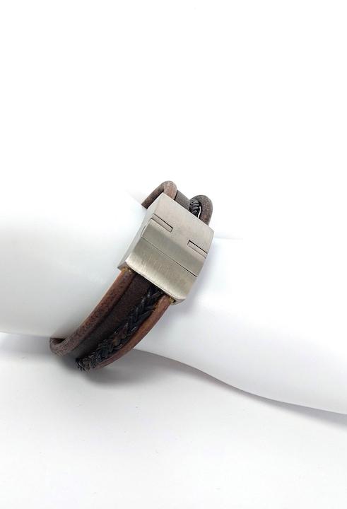 Produktbild Thomss Lederarmband No.21 Unisex Leder Braun & Edelstahlverschluss Umfang 21 cm (21 cm, Edelstahl, 100% Leder)