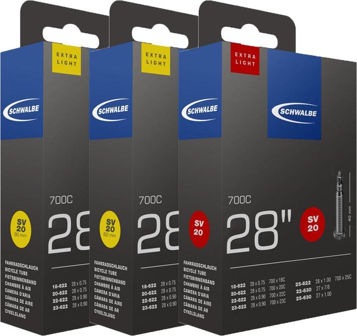 Image du produit Schwalbe EXTRA LIGHT 700x18/25c Presta 80mm (Presta (SV), 28", 80 mm)