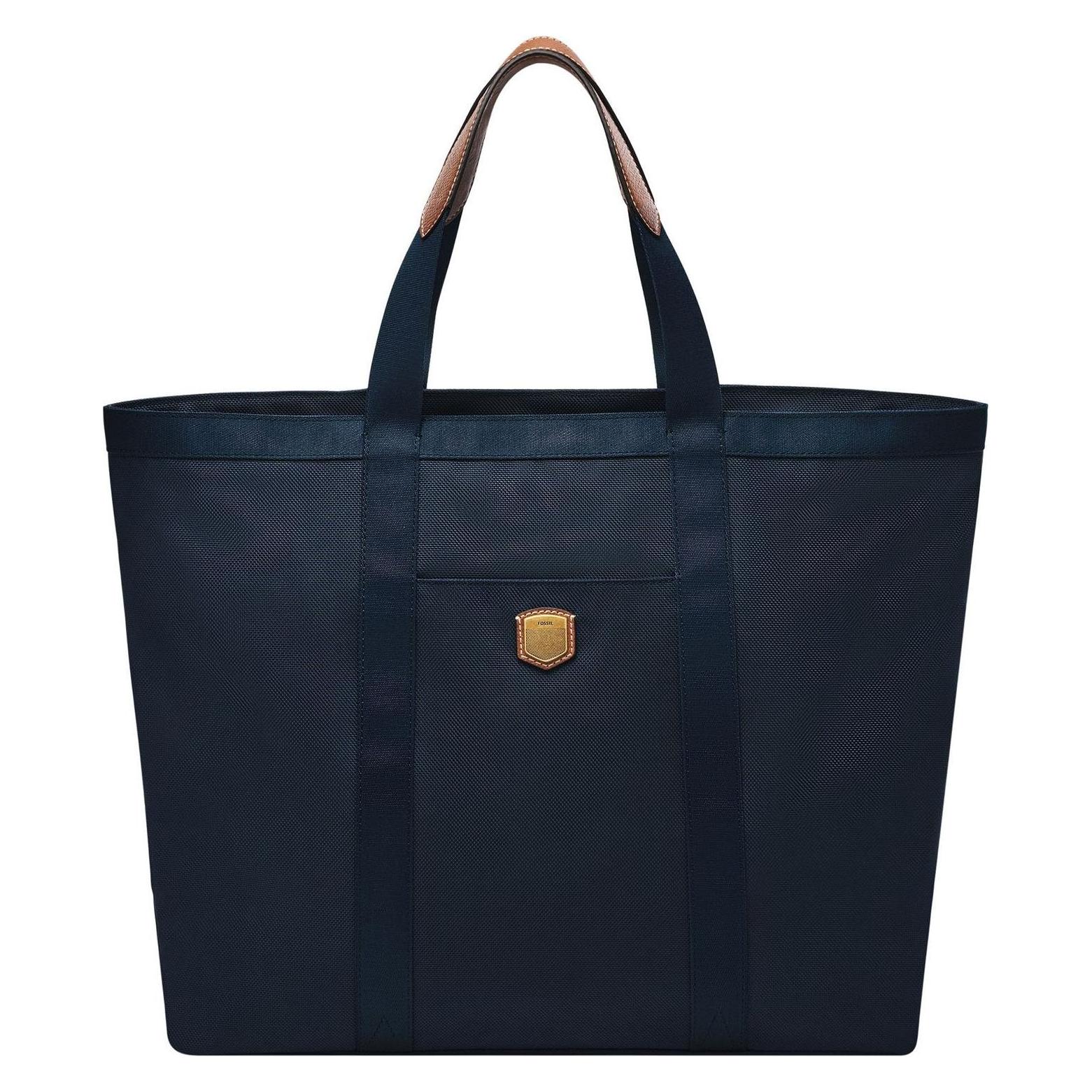 Fossil, Herren, Handtasche, Hayes Tote With Zipper, Blau