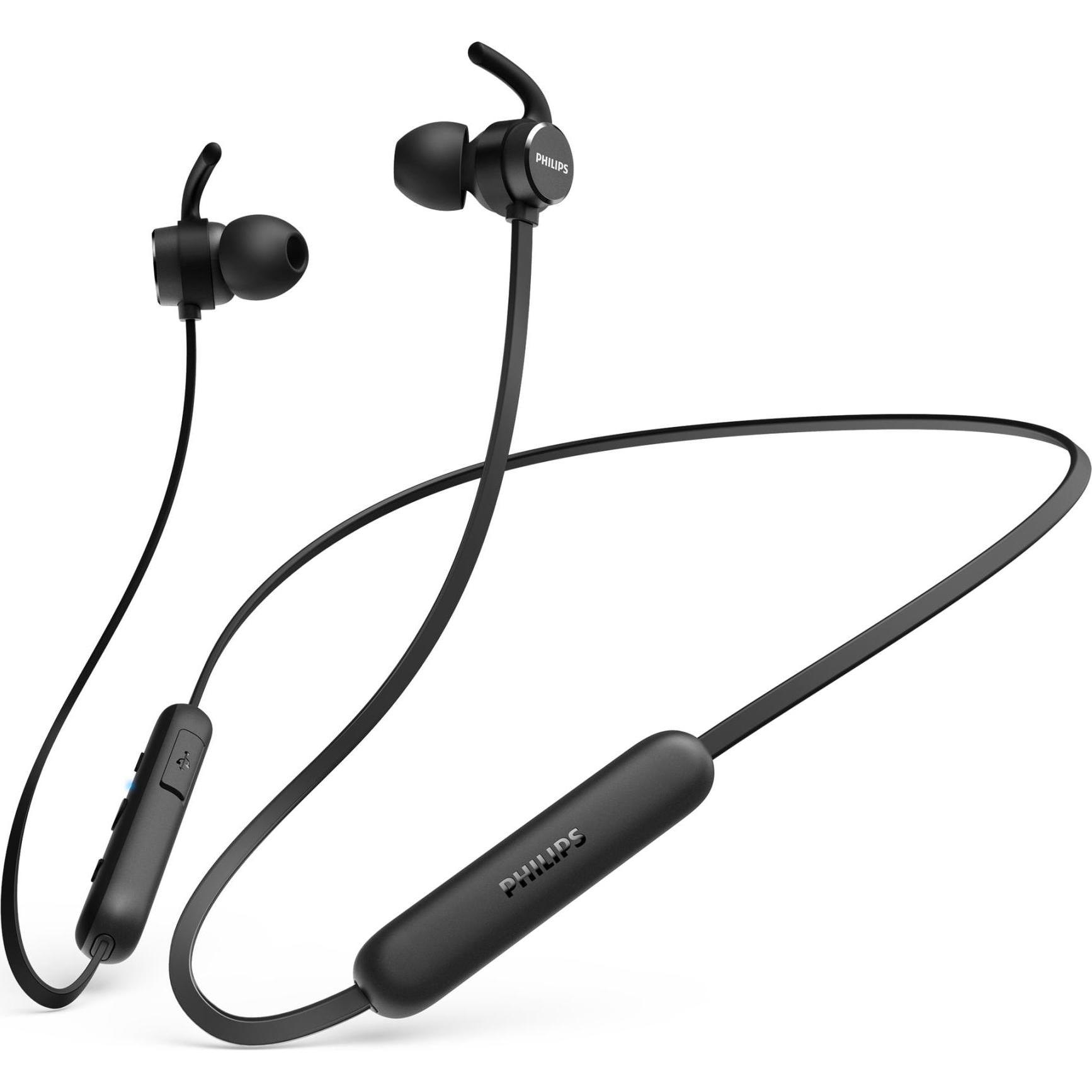Philips TAE1205BK/00 (keine Geräuschunterdrückung, 7 h, Kabellos), Kopfhörer, Schwarz