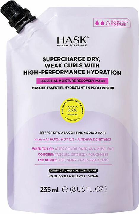 Immagine prodotto Hask Bonus Moisture Recovery Mask with Kukui Nut Oil and Pineapple Enzymes (235 ml)