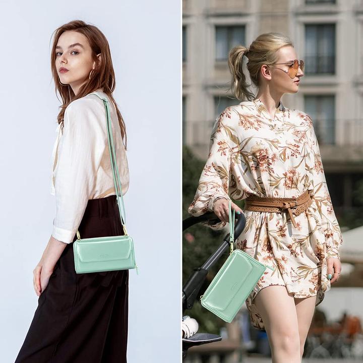 Produktbild Only-Bags.Store Kleines Portemonnaie mit Kreditkartenfächern, Handytasche mit Reissverschluss um 2 Riemen