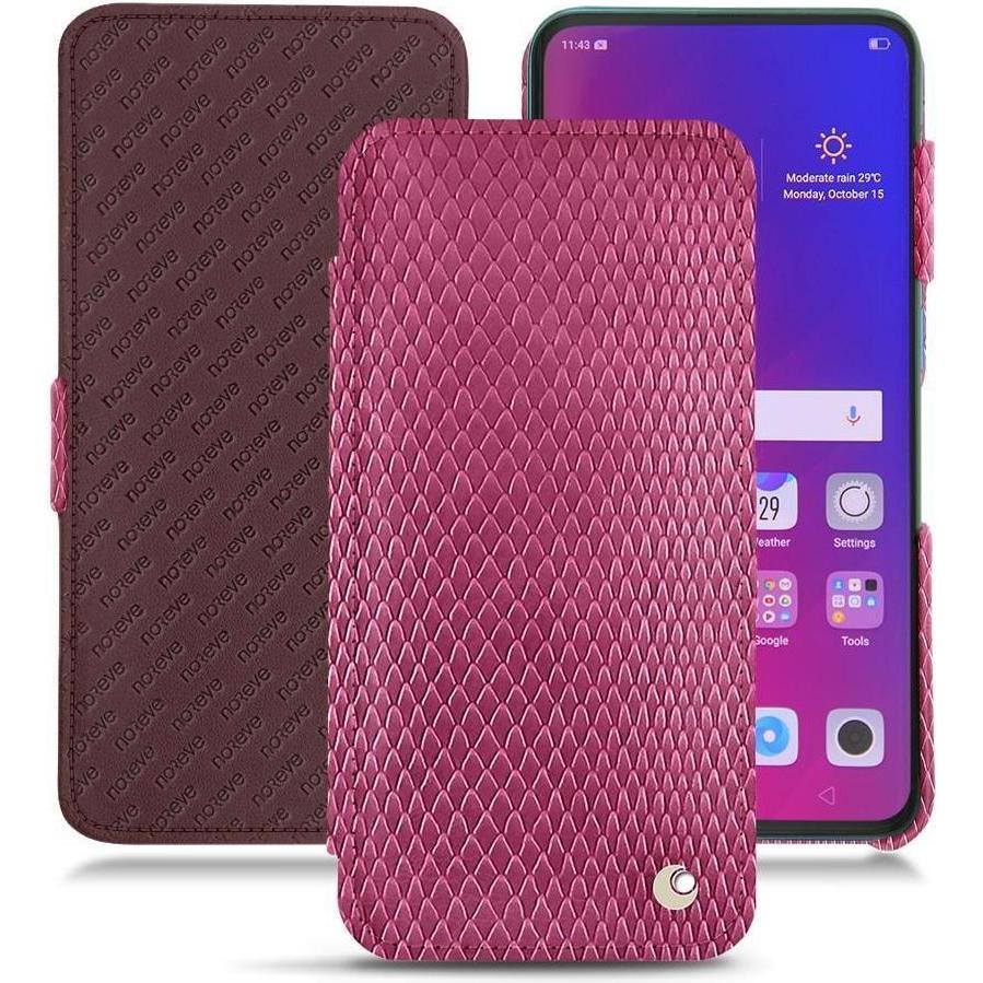 Noreve Lederschutzhülle horizontal (Oppo Find X), Smartphone Hülle, Rosa