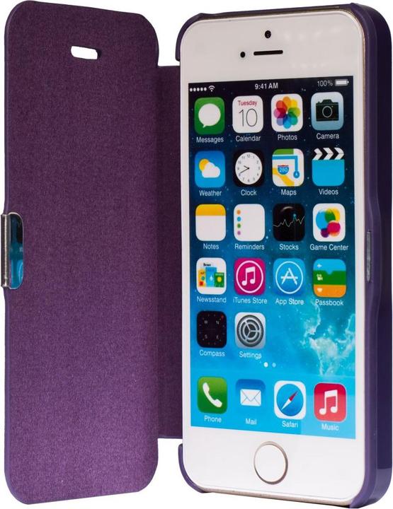 Produktbild König Design Apple iPhone 5 / 5s / SE Hülle Case Handy Cover Schutz Flip Schutzhülle Violett (Apple iPhone 5)