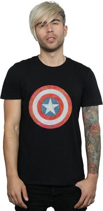 Immagine prodotto Captain America Sketched Shield Maglietta Uomo (S)