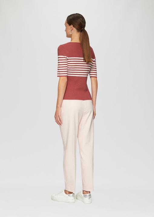 Actual product image S.Oliver Strickpullover Gestreifter Slim-Fit-Pullover mit kurzen Ärmeln (40)