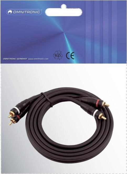 Produktbild Omnitronic Cinch Kabel 2x2 Erdung 1,5m (1.50 m, Cinch)