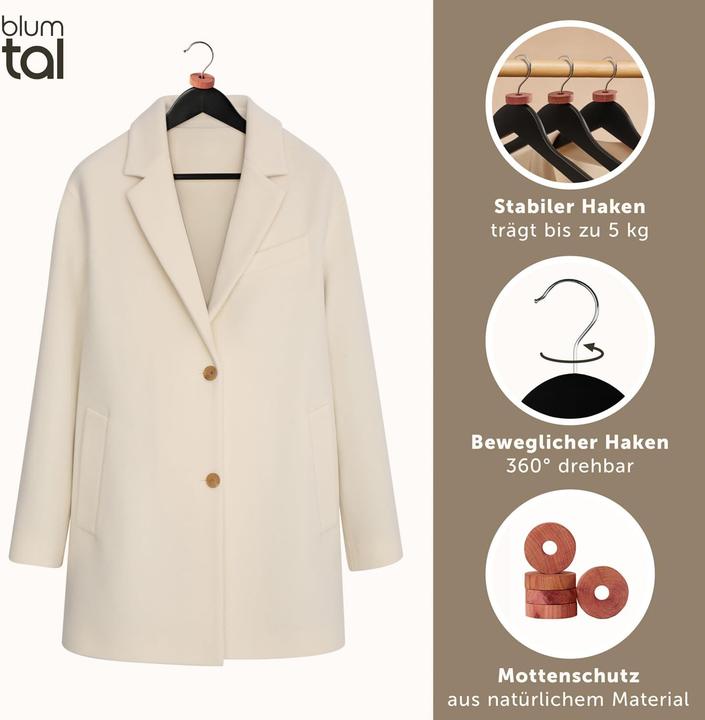 Produktbild Blumtal Kleiderbügel-Set mit Zedernholz Mottenschutz (10 x)