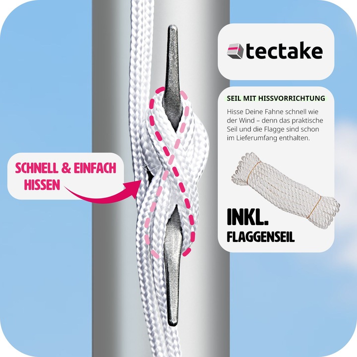 Actual product image tectake Flagpole