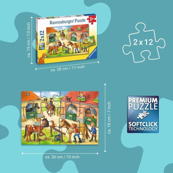 Produktbild Ravensburger Kleinkinder Puzzle Ferien auf dem Reiterhof (12 Teile)