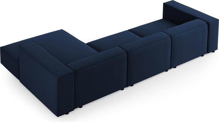 Actual product image Cosmopolitan Design Velvet Right Corner Sofa, "Arendal", 4 Seats, Royal Blue, 284x166x70 Made in Europe (Corner sofa)
