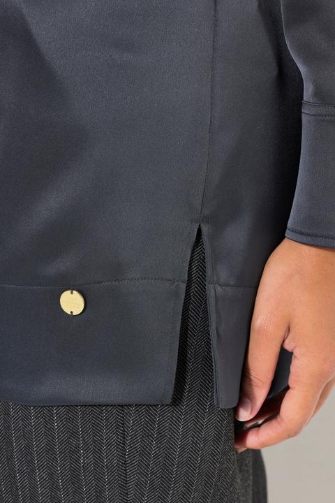 Produktbild Ulla Popken Bluse, Acetat, A-Linie, Hemdkragen, Langarm (42, 44)