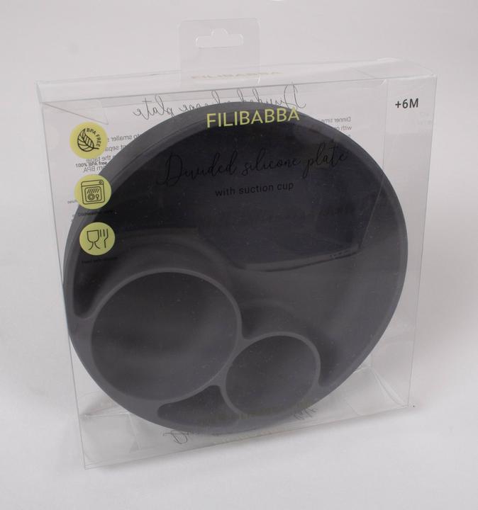 Produktbild Filibabba Esslernteller aus Silikon - Stone Grey