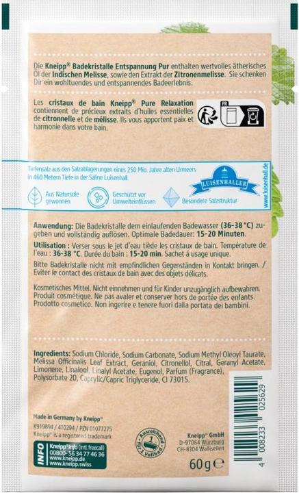Actual product image Kneipp Relaxation Pure (Bath salts, 60 g)