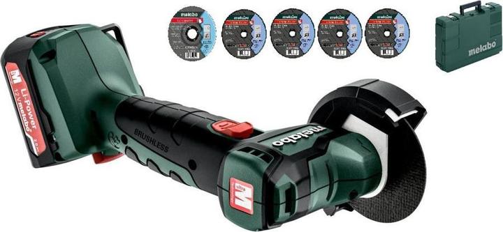 Actual product image Metabo 12V Battery Angle Grinder Set PowerMaxx CC 12 BL (76 mm)