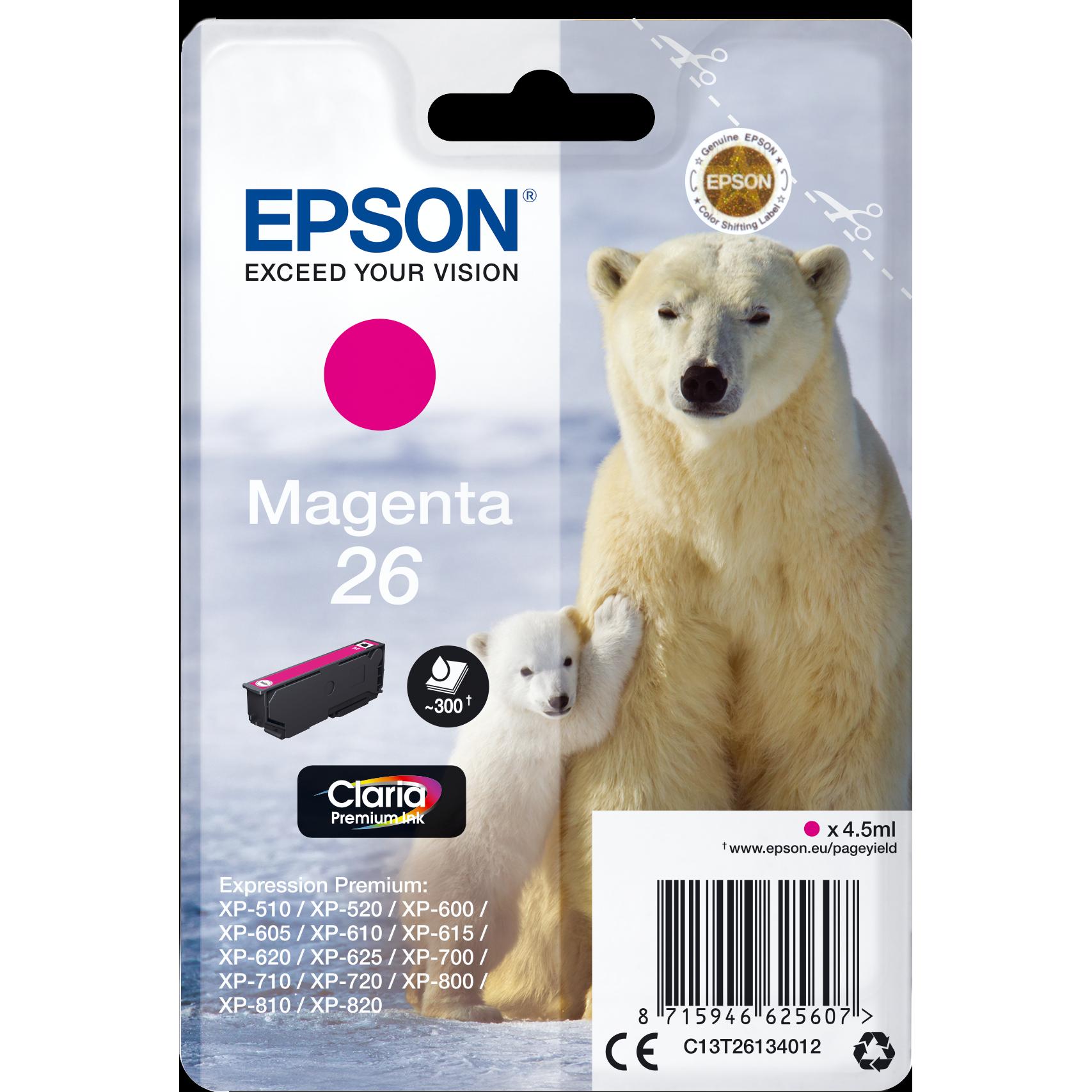 Epson, Druckerpatrone, 26 Claria Premium (M)