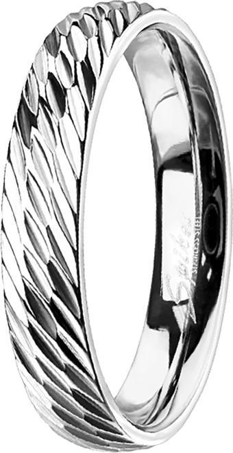 Immagine prodotto Star Piercing Anello in argento con tagli diagonali (senza ottone, Acciaio chirurgico 316L)