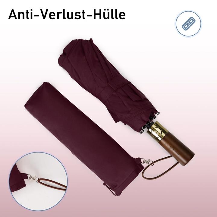 Image du produit Alopini Automatischer grosser sturmsicherer Regenschirm, Taschenschirm mit belüftetem Doppeldach und