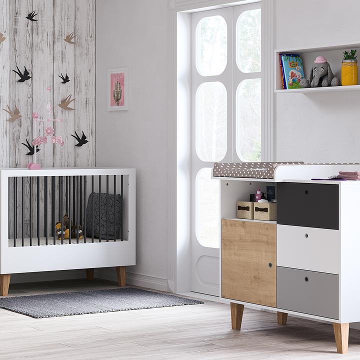 Image du produit Petits-Meubles Lit bébé évolutif et Commode à langer Vox Concept Bois (70 x 140 cm)
