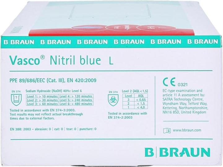 Actual product image B.Braun Nitrile blue (L)