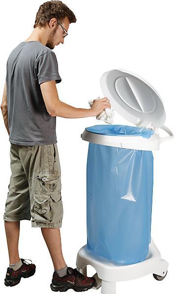 Image du produit kaiserkraft Porte-sac poubelle à pédale en plastique (120 l)