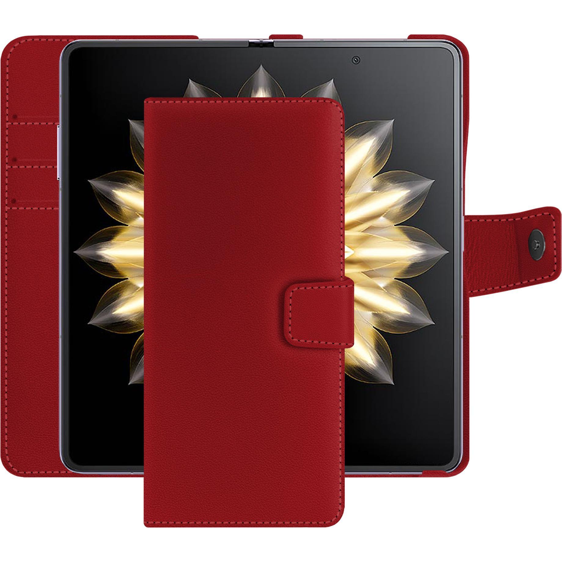 Noreve Lederschutzhülle Honor Magic V2 (Honor Magic V2), Smartphone Hülle, Rot