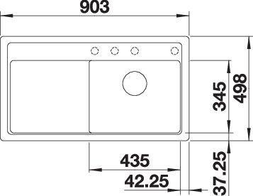 Produktbild Blanco Zenar 5 S-F (90.25 cm, 49.75 cm)