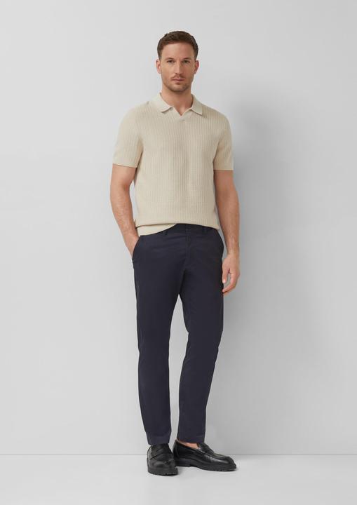 Produktbild s.Oliver Strukturiertes Strick-Polo mit Rippbündchen (L)