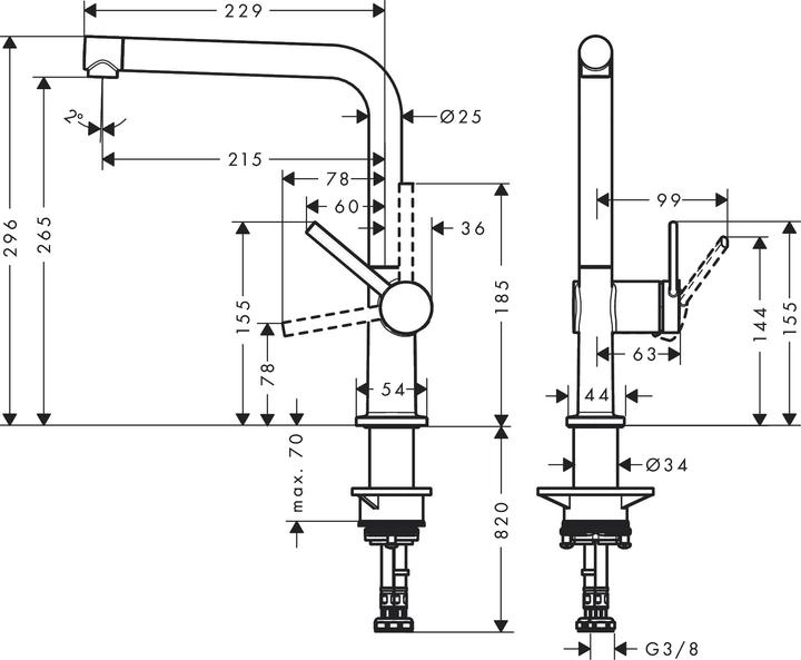Actual product image hansgrohe Talis M54 Einhebel-Küchenmischer 270 (edelstahl finish)