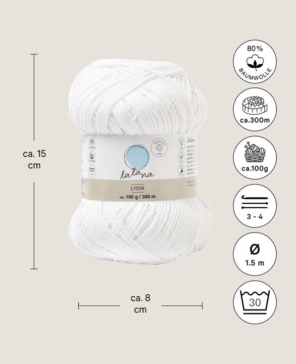 Immagine prodotto Lalana Lana Lydia, filato d'ordito 1,5 mm x 300 m, 100 g (300 m)