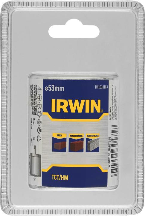 Image du produit Irwin OTWORNICA TCT/HM BEZ ADAPTERA 53mm do cegieł, pustaków i betonu komórkowego (53 millimètres)