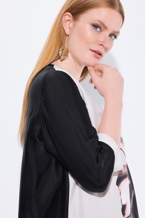 Actual product image Ulla Popken Tunika, Blüte, Zierfalte, V-Ausschnitt, 3/4-Arm (54)