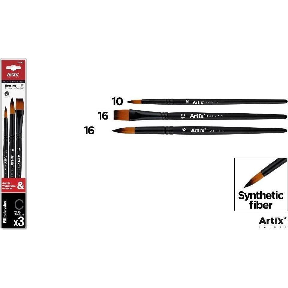 Hulu Synthetikpinsel, Set C, 3-tlg (54620486)