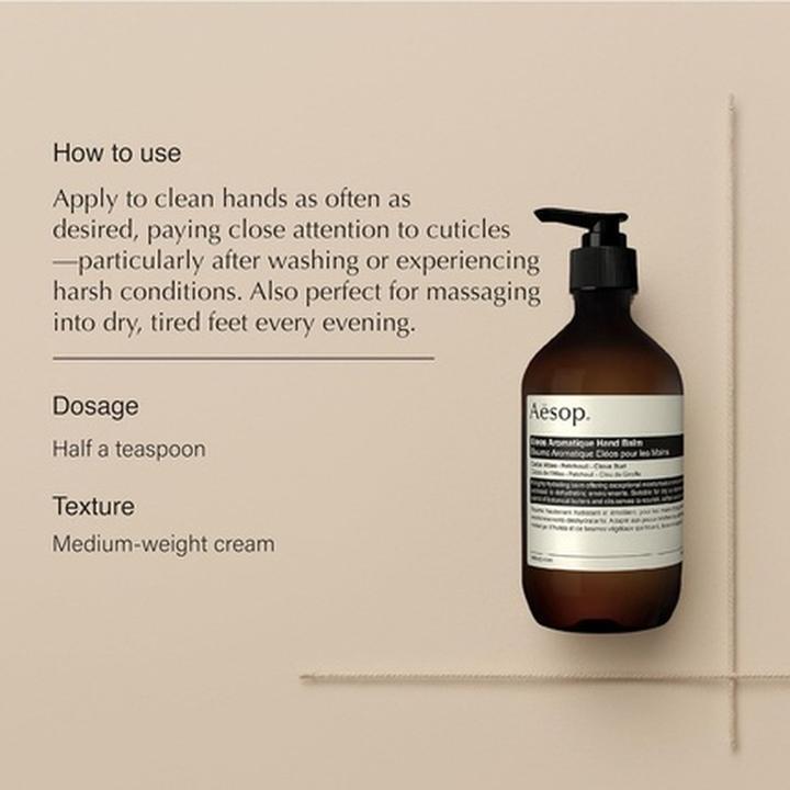 Actual product image Aesop Eleos Aromatique Hand Balm Hydrating Balm for Dry Hands (500 ml)