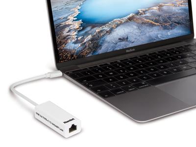 Actual product image Hamlet HNU3GIGATC network card and Ethernet adapter 1000 Mbit/s (USB-C, RJ45 Gigabit Ethernet (1x))