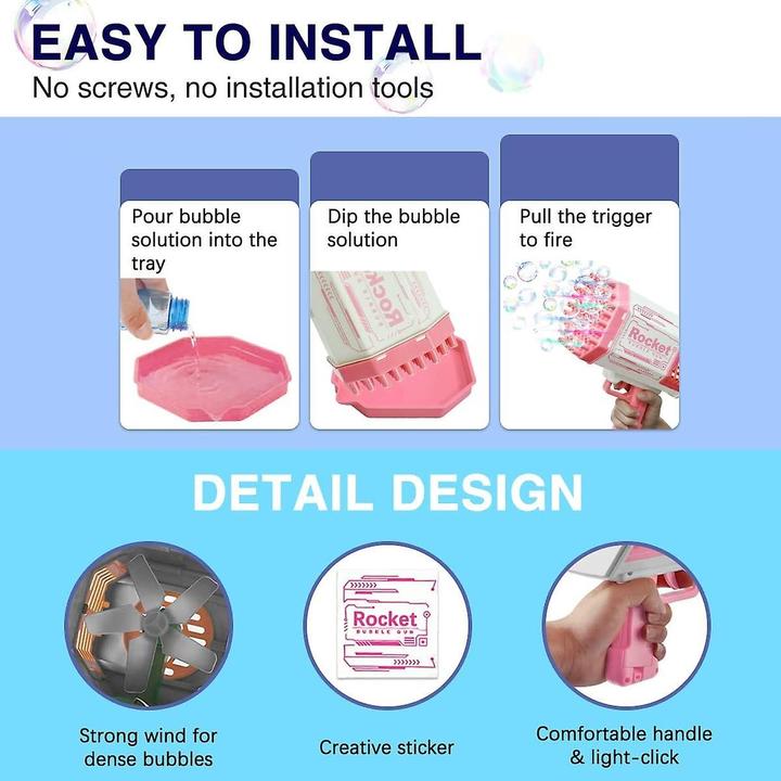 Pistolet à Bulles Automatique | Lanceur De Bulles à 69 Trous Avec