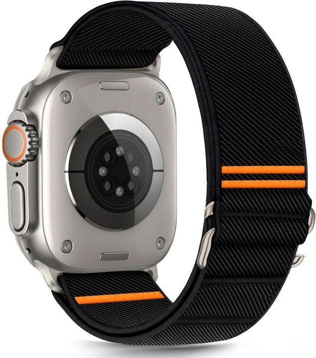 4Kom Tech-Protect Nylon Slip Strap für Apple Watch 44 / 45 / 46 / 49 mm - Schwarz (44 mm, Nylon)