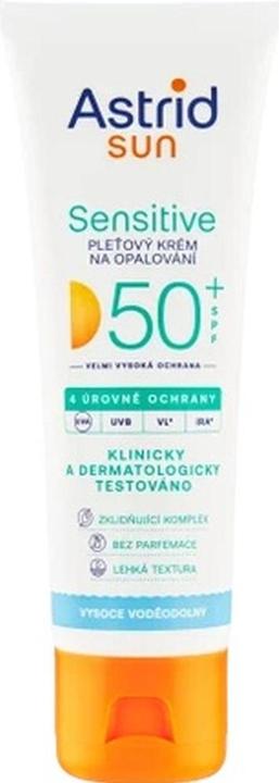 Actual product image Astrid Sun Sensitive Face Tanning Cream SPF 50+ Waterproof 50 ml (Sun cream face, SPF 50+, 50 ml)