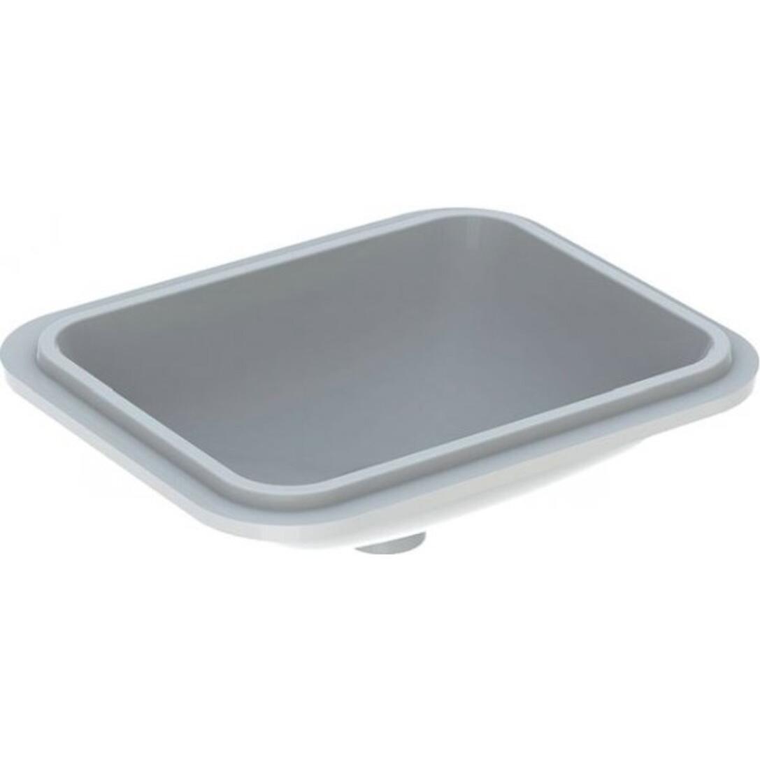 Geberit, Waschbecken, VariForm Unterbauwaschtisch rechteckig, 450x350mm, ohne Hahnloch, ohne Überlauf (585 mm, 195 mm)