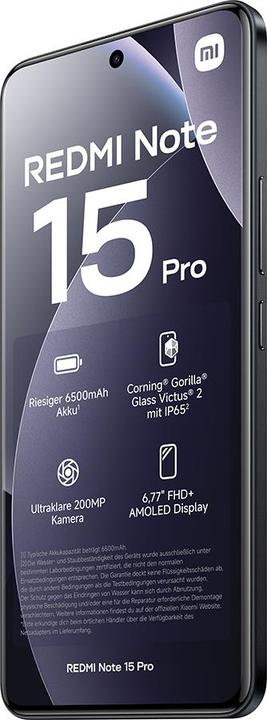 Immagine prodotto Xiaomi REDMI Note 15 Pro (512 GB, Nero, 6.77", Doppia SIM, 4G)