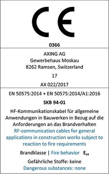 Produktbild Axing Skb 94-01 (110 dB, Antennenkabel)
