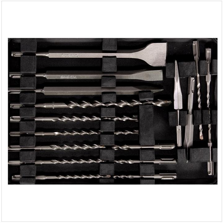 Image du produit Makita 17PC SDS CHISEL&DRILLBIT SET (8 x 160 mm, 6 x 110 mm, 10 x 110 mm, 10 x 160 mm, 7 x 160 mm, 8 x 110 mm, 14 x 260 mm, 5x 110mm)