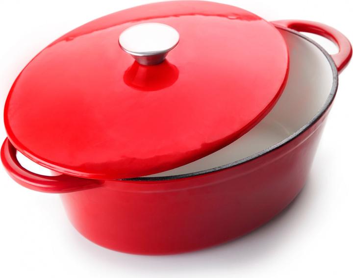 Produktbild Ibili Cocotte oval rot 27 x 21 x 10 cm Ideal zum Braten und Schmoren, mit Antihaftbeschichtung