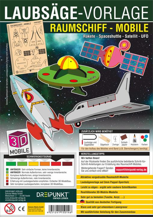 Produktbild 3D Laubsäge-Vorlage Raumschiff-Mobile