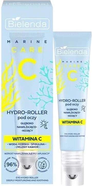 Actual product image Bielenda Marine Care C Moisturizing And Soothing Hydro-Roller For Eyes 15ml (Eye care gel, 15 ml)