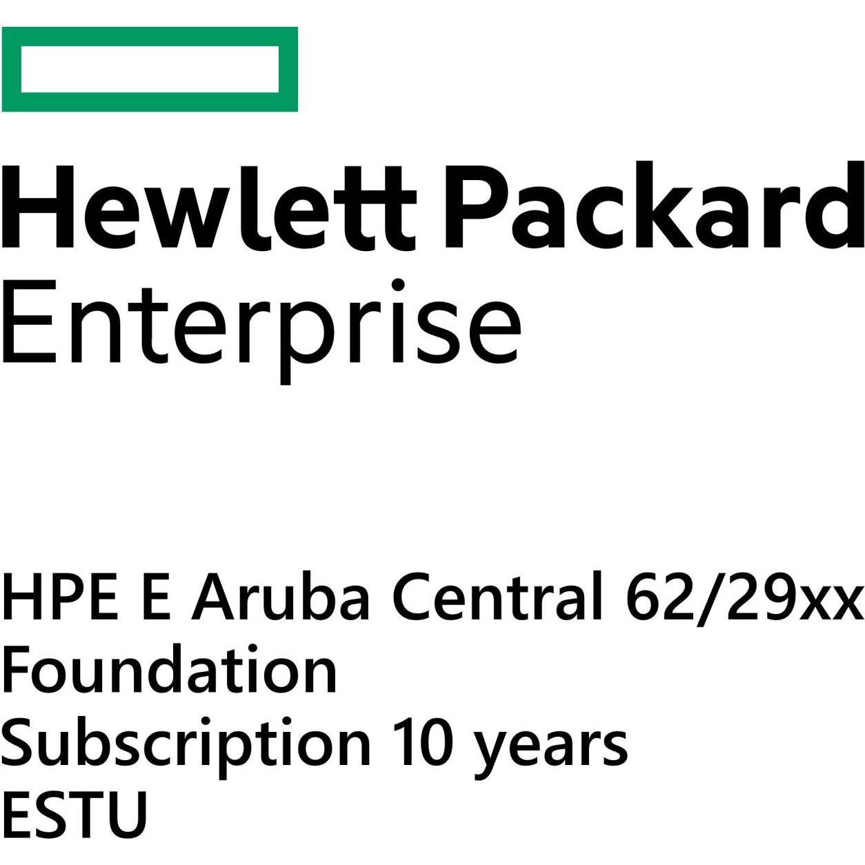 HPE E Aruba Central 62/29xx, Foundation Subscription, 10 years, E-STU, Router