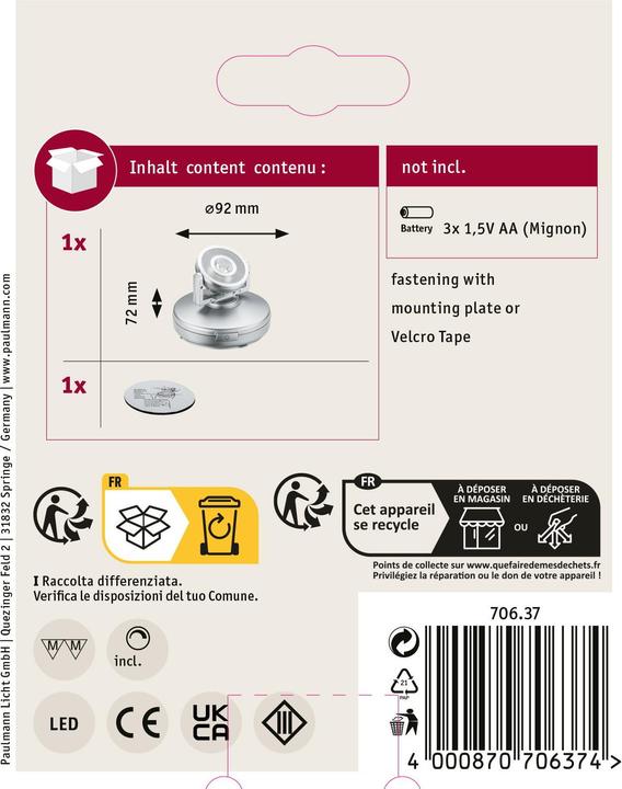 Produktbild Paulmann Möbelleuchte Rotate (66 lm)