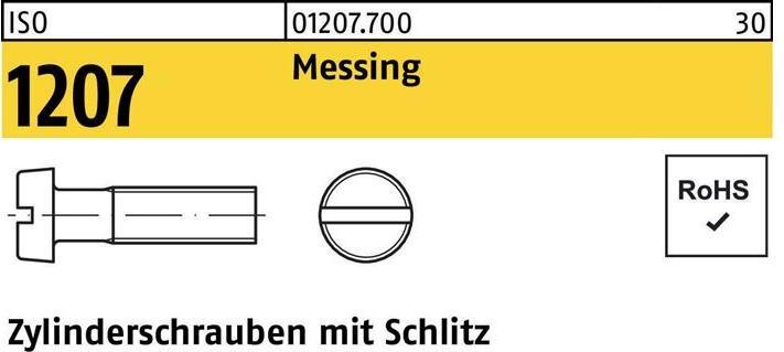 Produktbild Zylinderschraube ISO 1207 m.Schlitz M 8 x 40 Messing (100 Schrauben pro Stück)