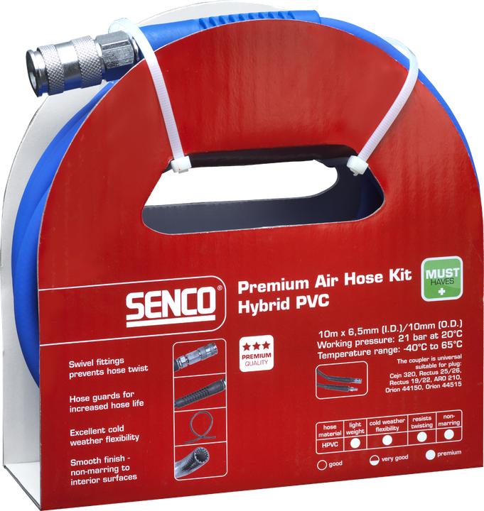 Produktbild Senco Zubehör 4000651 Druckluftschlauch 10 m x 6,5 mm Hybrid-PVC inkl. Kupplungen
