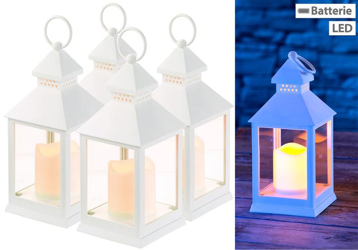 Actual product image Lunartec Pack of 4 Lantern with Flickering LED Candle and Timer (4 x)